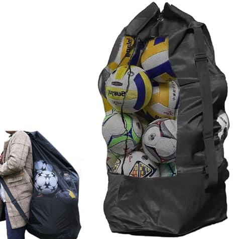 AIDIER Extra Large Mesh Equipment Bag Adjustable Drawstring Soccer Bag Waterproof Ball Bag for Basketball Volleyball Football Carrying Storage Bag for Sports Holds 15 Balls