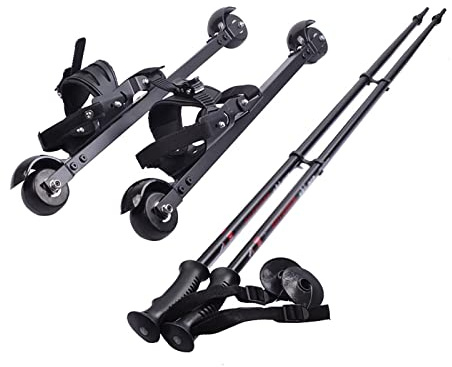 NBSMN Roller Dryland Dry Skiing Cross-Country Skis Sports Balance Training Board Easy to Put On and Take Off Roller Shoes Freestyle Traditional Land Skiing Kit Outdoor Lei L