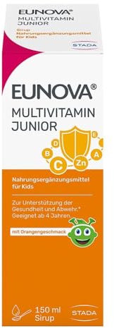 EUNOVA Junior - Multivitamin Sirup mit 12 Vitaminen und wichtigen Mineralstoffen - Nahrungsergänzungsmittel für Kinder ab 4 Jahren - 1 x 150 ml