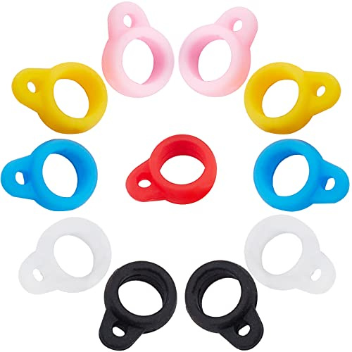 GORGECRAFT 24 STÜCKE 6 Farben Verliersicherer Silikonkautschuk-Ringhalter Mehrzweck-Verstellbare Hüllen Halsketten-Lanyard-Ersatz-Anhänger-Trageset Für Stifte Gerät Durchmesser 8 mm/0.3 Zoll