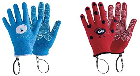 ROSTAING prosper-it3 – 6 Handschuhe, türkis, 21.3 x 10,5 x 2 cm & anabel-it5 – 6 Handschuh Kinder Marienkäfer. Leash Handgelenk Handfläche Rutschhemmende, rot, 20 x 11 x 1,5 cm