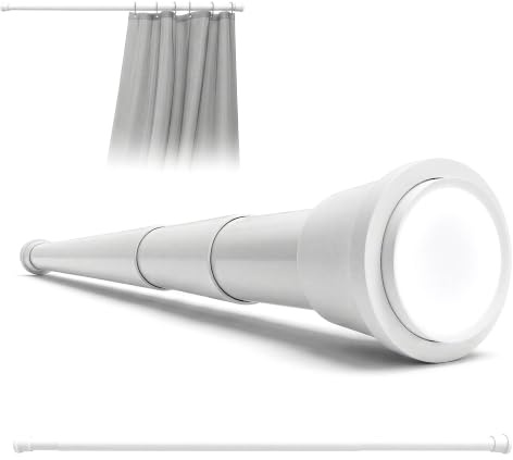 Aquabad® Hastaflex Barre de rideau de douche télescopique, Blanc, 55-90 cm