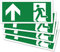 pubblimania 4 Stück Notausgang aus hochwertigem PVC, selbstklebend, für Außen und Innen (Cm 29 x 13) (4 Ausgänge oben)