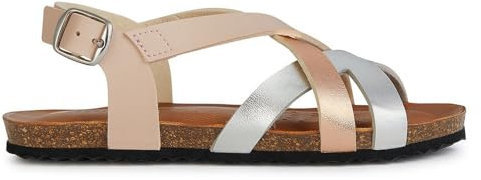 Geox Femme J Sandal Chilene Gir, DK Rose Silver, 37 EU