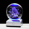 Ornalrist Kristallkugel, 3D-Gravur, Eule mit Schneeflocke, Geschenke für Damen, Herren, Kinder, Glaskugel mit LED, bunte Basis, Ideen für Geburtstag, Weihnachten, Heimdekoration, 8 cm
