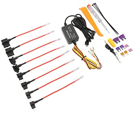 Yosoo Dash Cam Hardwire Kit, 12V‑28V to 5V USB Adapter Hard Wire Kit for Dash Cam, 10.5ft Dash Cam Charging Power Cable Hard Wire Kit for Mirror Cam GPS Navigator Radar Detector (MICRO)