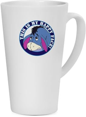 Giftme Cartoon Cute Eeyore Donkey, This is My Happy Face!, Unique Latte Ceramic Mug. (17oz)