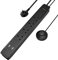Ucomen 4 Way Extension Lead with 2M Extended Foot Operated Switch, Mountable Power Strip with 3 USB Slot, 1.5M Extension Cord, Black, 3120W/13A