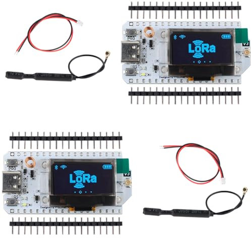 DIYmalls 868MHz ESP32 LoRa V3 LoRa32 OLED Development Board + 868 MHz LoRa Antenna for Meshtastic LoRaWAN (Pack of 2), not Compatible with Heltec LoRa 32 V2