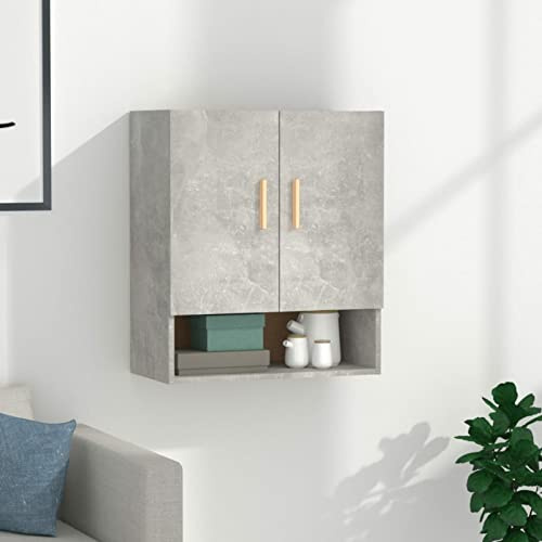 ARKEM Pensile da Cucina a Parete, Armadio Sospeso in Legno,Armadietto da Muro Spazioso e Resistente,Armadietto a Muro Grigio Cemento 60x31x70 cm Legno Multistrato