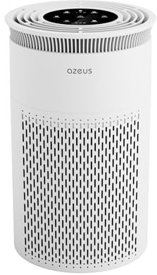 Azeus True HEPA Air Purifier (C8) 3-Stage Filtration System, 360° Air Intake, Ultra-Quiet, Ideal for Large Rooms, and Ozone Free (Medium)