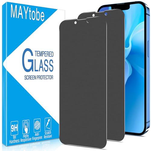 MAYtobe [2 Pack Matte Privacy Screen Protector For iPhone 13 Pro Max, 14 Plus, Anti Spy Tempered Glass, 9H Hardness, Case Friendly, Anti Scratch, Touch Sensitive