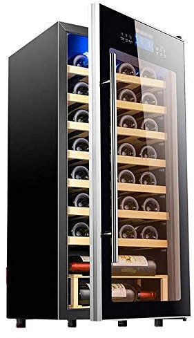 Réfrigérateur À Vin Multifonctionnel, Boisson sur Pied avec Porte Vitrée, Boisson Gazeuse Ou Vin, Cave À Vin Intégrée, Silencieuse