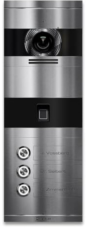 Metzler VDM10 2.0 Video Sprechanlage mit Kamera, Fingerprint, Smartphone App, SIP, LAN PoE, integrierte Türöffner Stromversorgung, Türsprechanlage für 3 Familienhaus, Edelstahl gebürstet, Niko