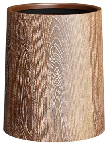 KDAMGOQE Couche de chambre poubelle décorative en bois poubelle 12L Couche de chambre vintage peut élargir les poubelles décoratives de luxe circulaire pour les chambres, les salles de bains, les sa