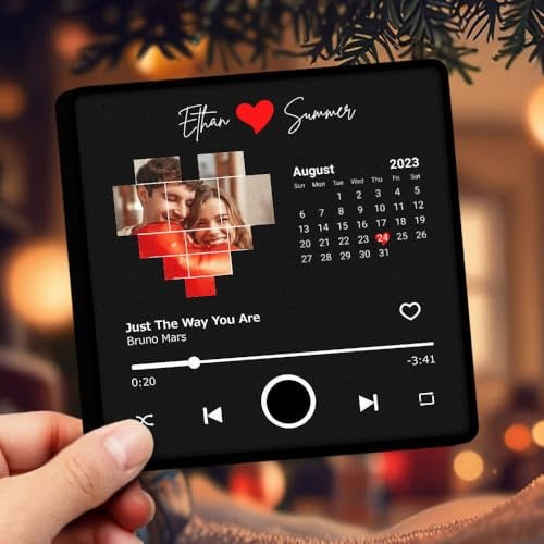 SpecialOnly Customised Music Fridge Magnets With Album Cover & Photo - Personalised With Built-in Player - Gifts for Couples & Music Lovers