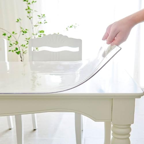 Protector de mesa transparente de PVC de 1,5 mm de grosor para mesa de comedor, cocina, oficina, escritorio, 140 x 360 cm