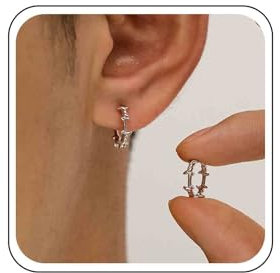 Xmsrn Vintage Filo Spinato Rovi Orecchini A Cerchio Rovi Orecchini A Goccia Argento Rovi Orecchini A Cerchio Huggie Orecchini Circolari Vuoti Per Le Donne