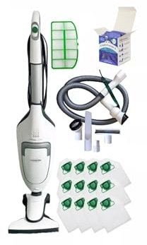 Generico Folletto VK220S Aspirapolvere Ricondizionato, Kit Completo con 12 Sacchetti, Granuli Profumati, 2 Griglie Motore, Kit Tubi e Accessori, Garanzia 24 Mesi