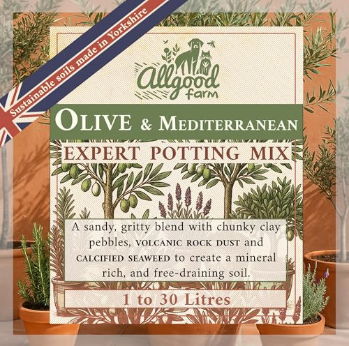 Allgood Farm Olive Tree Soil - Potting Mix for Olive & Mediterranean Herbs, Rosemary, Lavender & Thyme (5 Litres)