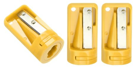 QUARKZMAN 3 Stück Zimmermanns Bleistiftspitzer Tischler Bleistiftspitzer für Zimmermannsbleistift Tragbares Bleistift Spitzer Anspitzer für Holzbearbeitung（Gelb）