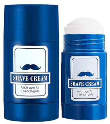 2-in-1-Rasiercreme-Stick, feuchtigkeitsspeisere Rasiercreme, glattes Rasurbalsam-Stock, 40 g, einfach zu bedienen, tragbar für Männer, die Friseur des Haarentfernungswegs pflegen