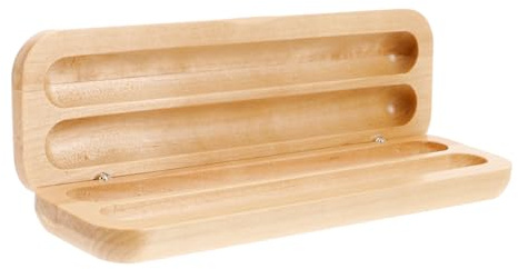 HOMSFOU Holz Stiftehalter Stifthülle Tragbar Geschenkbox für Kugelschreiber Stifte Bleistifte Stifteaufbewahrungsetui Schreibtischdeko Organizer Büro Homeoffice