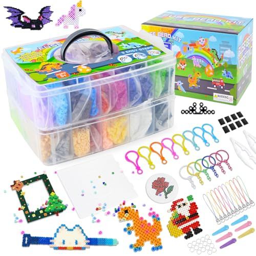 18000 Pcs Perline da Stirare, 5mm Perline a Fusione Set Set, 38 Colori Kit Creativo Fai da Te, Idee Natale Personalizzati Regali Regalo Giochi Bambina 4 5 6 7 8 9 10 11 12 Anni