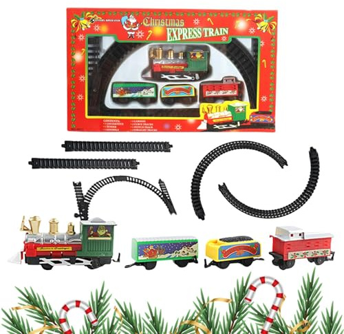 Opdestn Weihnachtsbaum Zug Set Mit Schienen - Zug Spielzeug Set - Festliche Elektrische Spielzeug Für Mädchen Zuhause Familienfeier Versammlung Spielzeit Aktivitäten
