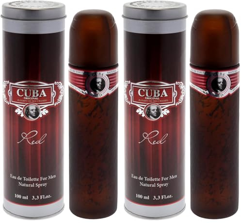 Cuba Cuba Red for Men 3.3 oz EDT Spray (Packung mit 2)