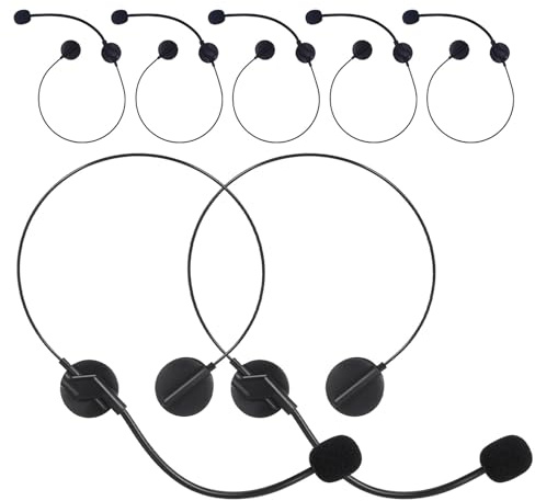 LOLIPPYY 7 Stück Cosplay Mikrofon Attrappen aus Leichtem Kunststoff Bühnen und Party Requisite Realistisch Wirkendes Headset für Karneval und Kostüm