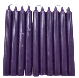 Shine Lot de 10 Bougies Non parfumées pour Un Prix raisonnable – Disponible en Violet, Vert, Bleu, Rose, Orange, Blanc et Rouge (Lila)