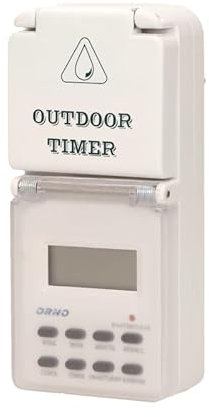 Außensteckdose mit Zeitschaltuhr und LCD – Bewegungsmelder