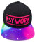 PSYWORK Schwarzlicht Black Cap Neon Psychedelic Universe, Pink