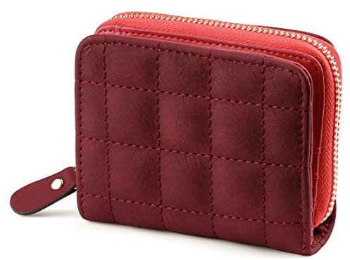 uxcell Damen Elegant Klein Rechteck Zipper Geldbörse Beutel Rot Small