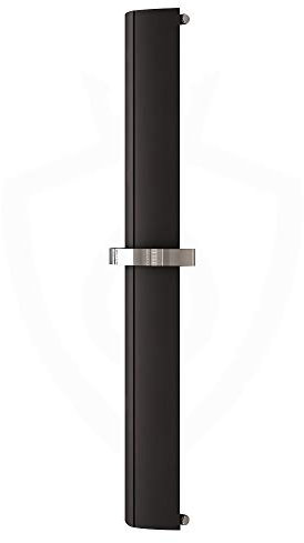 Carisa Nixie Bath 205mm(w) x 1800mm(h) Black Vertical Aluminium Radiator Inc Towel Bar - (1661 BTUs)