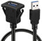 Baolongking Cable USB de montaje empotrado USB 3.0 Extensión USB Montaje en salpicadero, montaje empotrado, cable de montaje en panel, para coche, barco, motocicleta (cuadrado 1m)