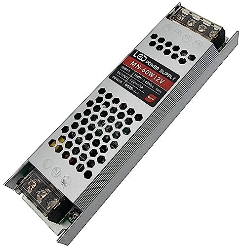 LED-Treiber, 12 V, 60 W, Netzteil, 190/240 V AC auf DC, 12 V-Transformator, 8,33 A, ultraflacher IP20-LED-Adapter, Transformatoren für LED-Streifen mit konstanter Spannung