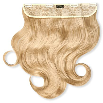 Lullabellz Thick Curly Clip In Hair Extensions, 16-Inch Length, Golden Blonde