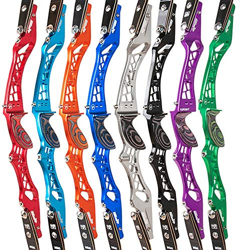 SHARROW Mittelteil Recurvebogen Rechtshand 25 Zoll ILF Bogen Riser Aluminiumlegierung Hölzern Bogengriff RH/LH für Bogensport Jagdbogen (Blau)