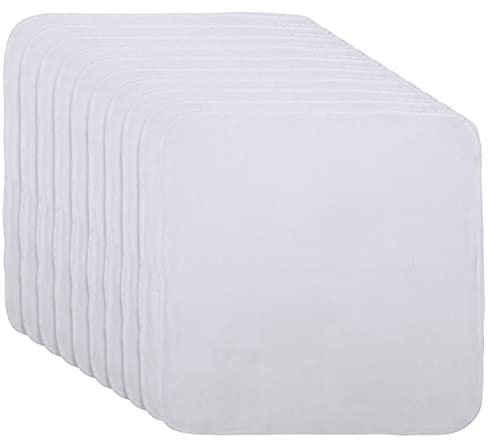 Organic Cotton Mart Face Wipe - Set of 10 Reusable Muslin Face Cloths - Gentle Cleansing & Exfoliation - Sensitive Skin - Unscented & Fragrance Free