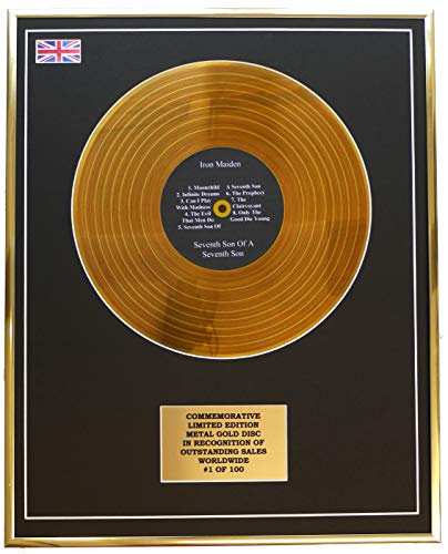 IRON MAIDEN - SEVENTH SON OF A SEVENTH SON METAL GOLD RECORD DISPLAY COMMEMORATIVE LTD EDITION
