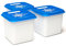 Amuse Alaska A-000079 Gefrierdosen / Frischhaltedosen-Set zum Einfrieren als Aufbewahrungsboxen, in Profi-Qualität, eckig, 3 x 1200 ml blaue Vorratsdosen luftdicht