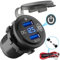 Quick Charge 3.0 Presa USB Carica per Auto con Interruttore: Qidoe Presa USB da 12 volt Impermeabile Adattatore Accendisigari con Display Voltmetro a LED Blu per Moto, Barca, Camion, Caravan