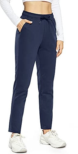 OUGES Joggers for Women UK Tracksuit Bottoms Cotton Ladies Trousers Lounge Sport Pant Sweatpants with Pocket(Navy,XL)
