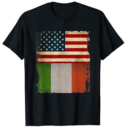 Bandiera tricolore italiana americana Bandiera USA Bandiera Maglietta