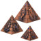 Guador Bronze Pyramide Modell, 3 Stück/Set Figur Modell ägyptische Pyramide Statue aus Bronze Vintage Skulptur Büro Ornament Souvenir Geschenk (Kupfer)
