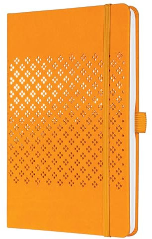 SIGEL JN211 Notizbuch Jolie, liniert, ca. A5, orange, Hardcover, 174 Seiten, Gummiband, Stiftschlaufe, Einstecktasche, Tagebuch, vegan, aus nachhaltigem Papier
