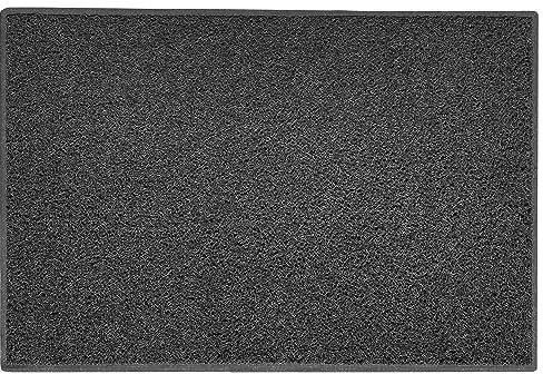 Nicoman Zerbino in tinta unita, cattura sporco in PVC, lavabile, ad asciugatura rapida, barriera zerbino grigio scuro (drenaggio aperto sul retro) - XL (120 x 80 cm)