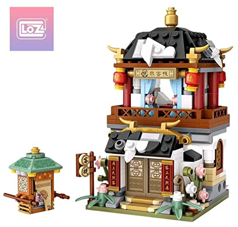LOZ 1743 Building Blocks Chinese Market Series Architecture Model Inn Creative Educational Toy Construction Toy